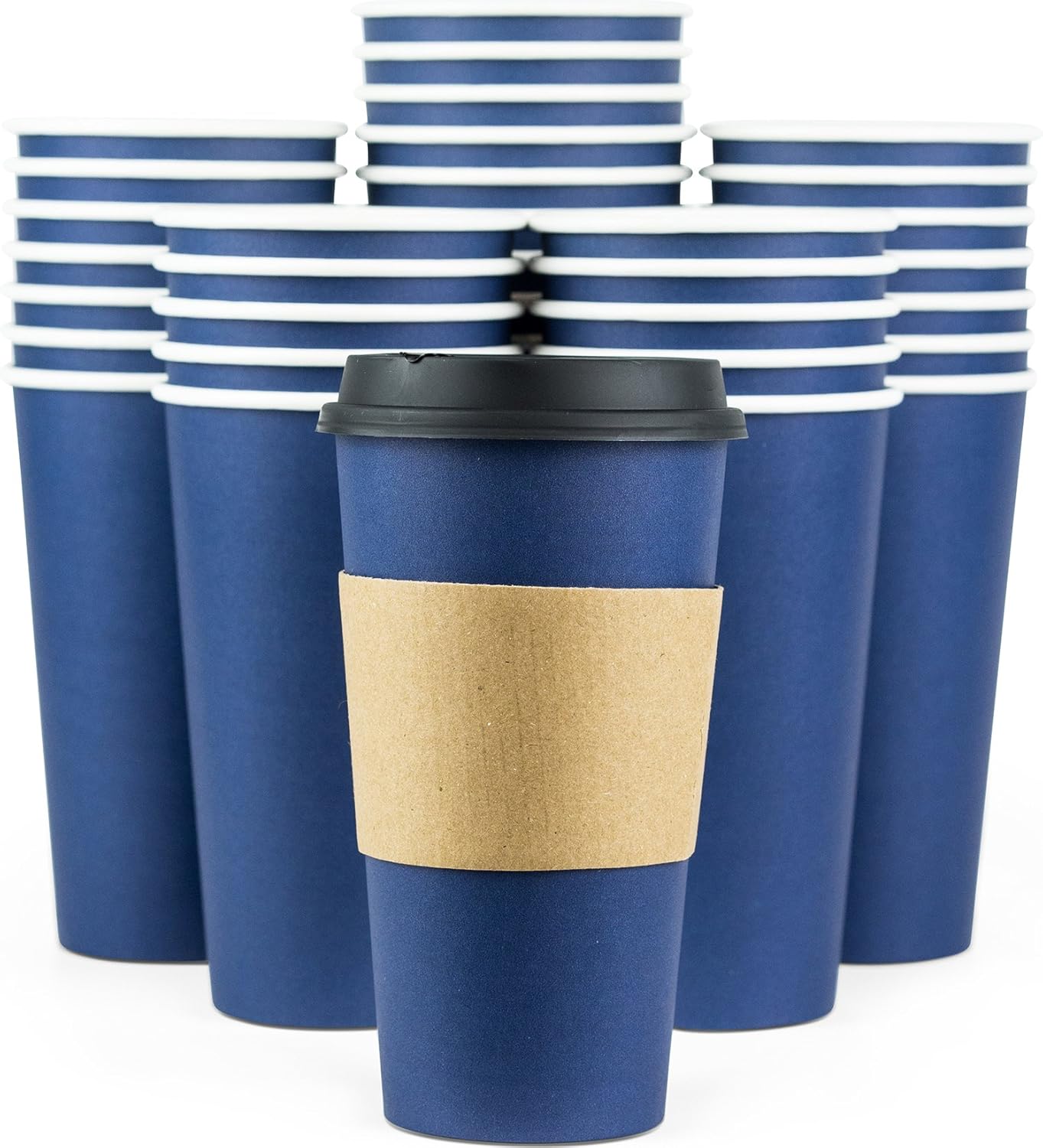 Leak-Proof 20 oz Disposable Coffee Cups - 80 Pack by Glowcoast
