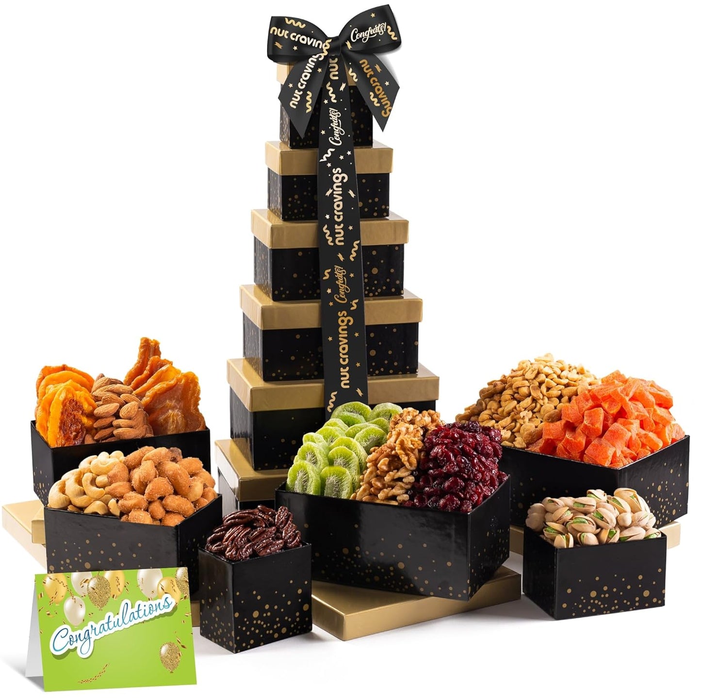NUT CRAVINGS Gourmet Collection Gift Basket with Nuts & Fruits
