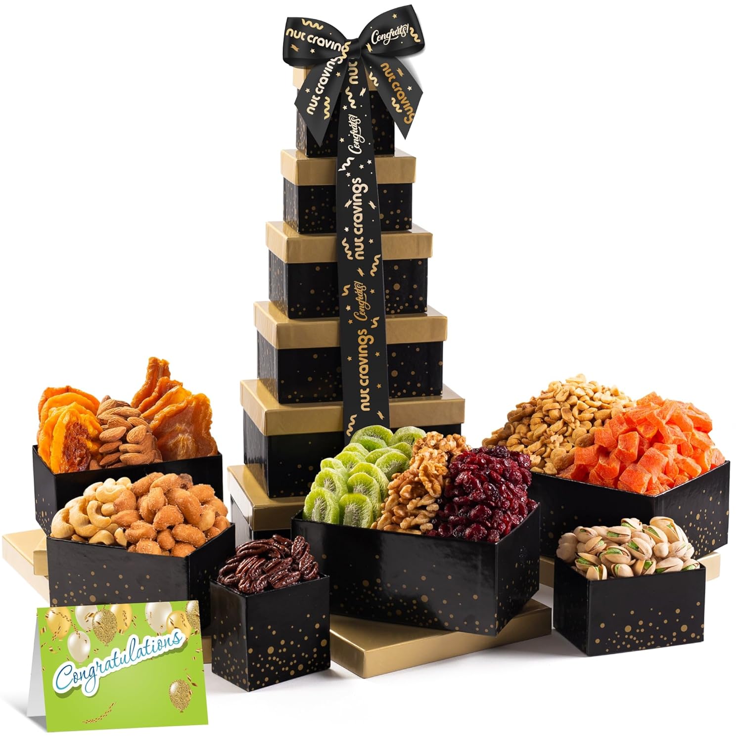 NUT CRAVINGS Gourmet Collection Gift Basket with Nuts & Fruits