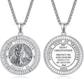 Elegant Patron Saint Medals Necklace for Men in Sterling Silver