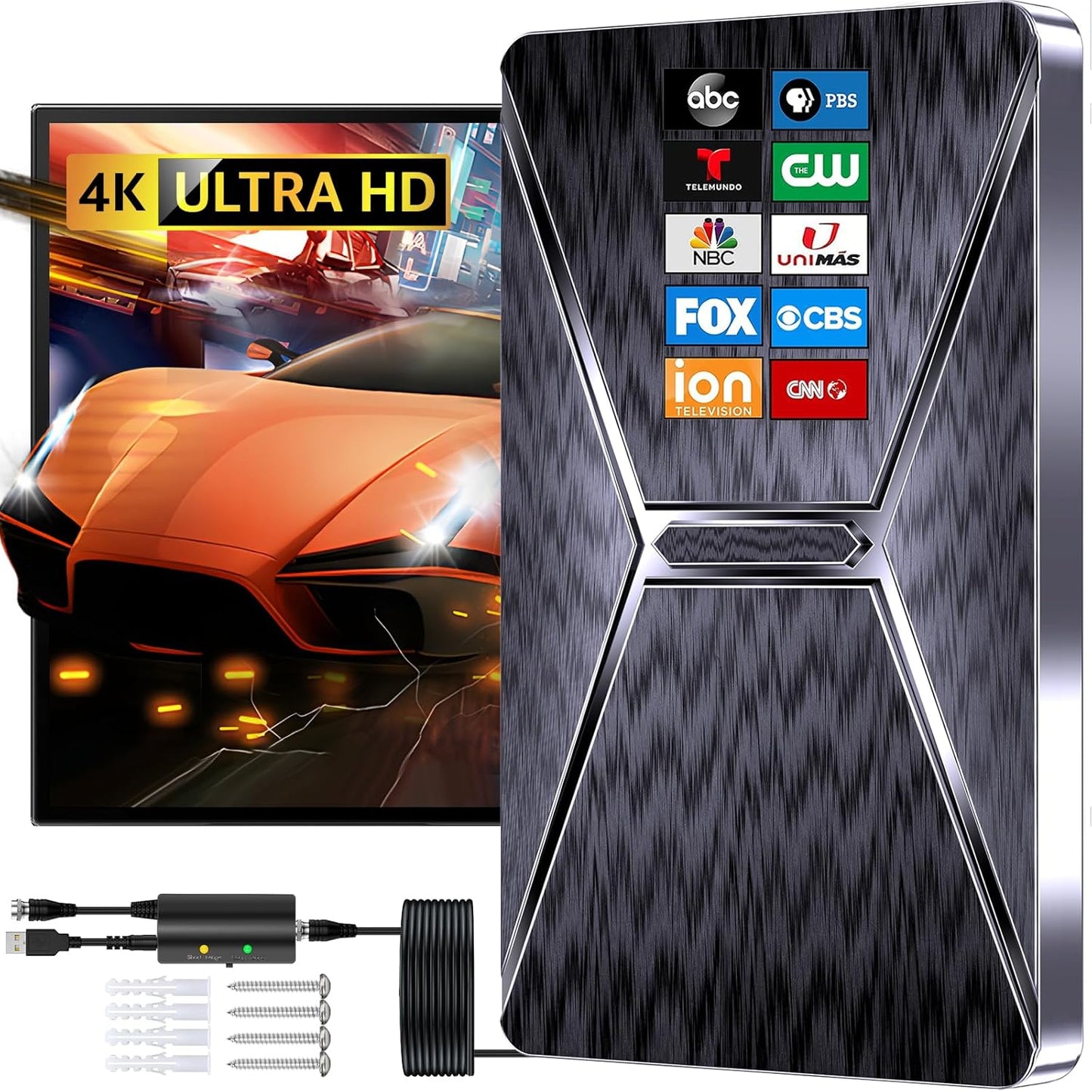 2024 Best Indoor TV Antenna with 1200+ Miles Range for Smart TVs