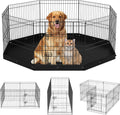 Foldable Metal Dog Exercise Pen 24in 8-Panel - Portable Playpen