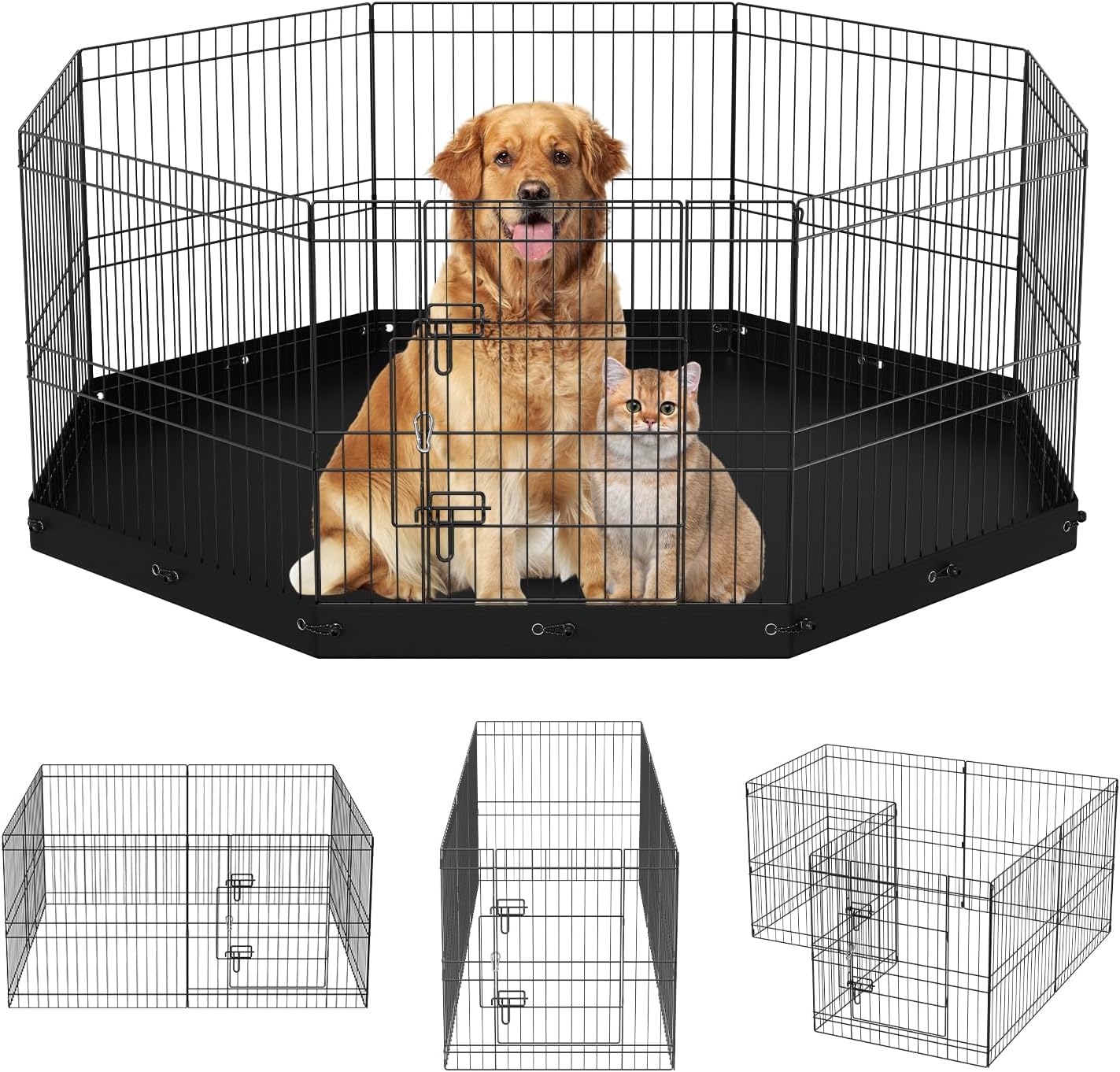 VEVOR Foldable Metal Dog Exercise Pen for Indoor and Outdoor Use