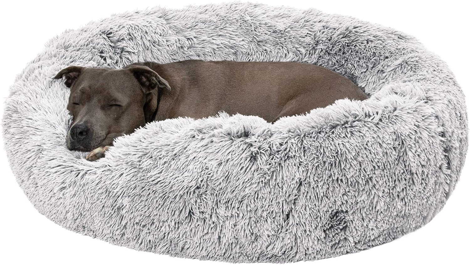 Furhaven 36in Round Calming Donut Dog Bed for Large Dogs