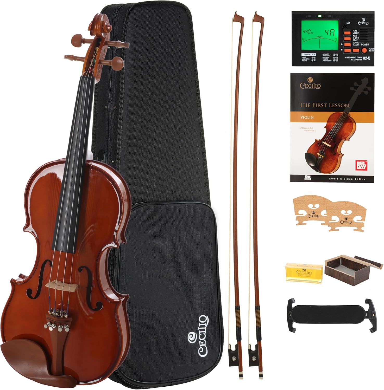 Cecilio 1/4 Violin Solidwood Violin for Beginners and Students