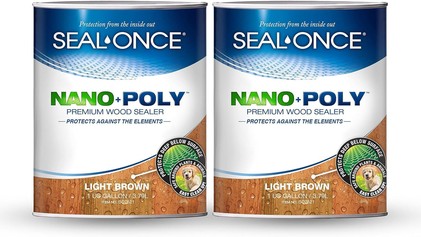 Seal-Once Nano+Poly Wood Sealer - Premium Waterproof Protection