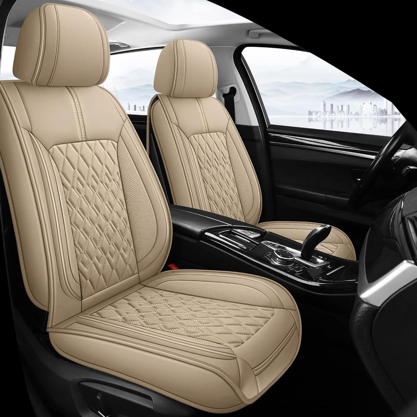 Pariitadin Leather Car Seat Covers Full Set for Stylish Comfort