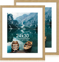 24x30 Frame Set of 2 Natural Oak Wood Style - Rustic Wall Frames