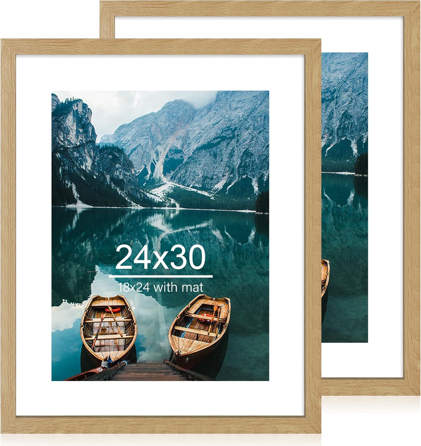 24x30 Frame Set of 2 - Natural Oak Wood Style for Pictures