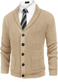 COOFANDY Men's Cardigan Sweater with Shawl Collar for Warmth