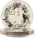 Winter Greetings 6-Piece Dinner Plate Set - Festive Holiday China