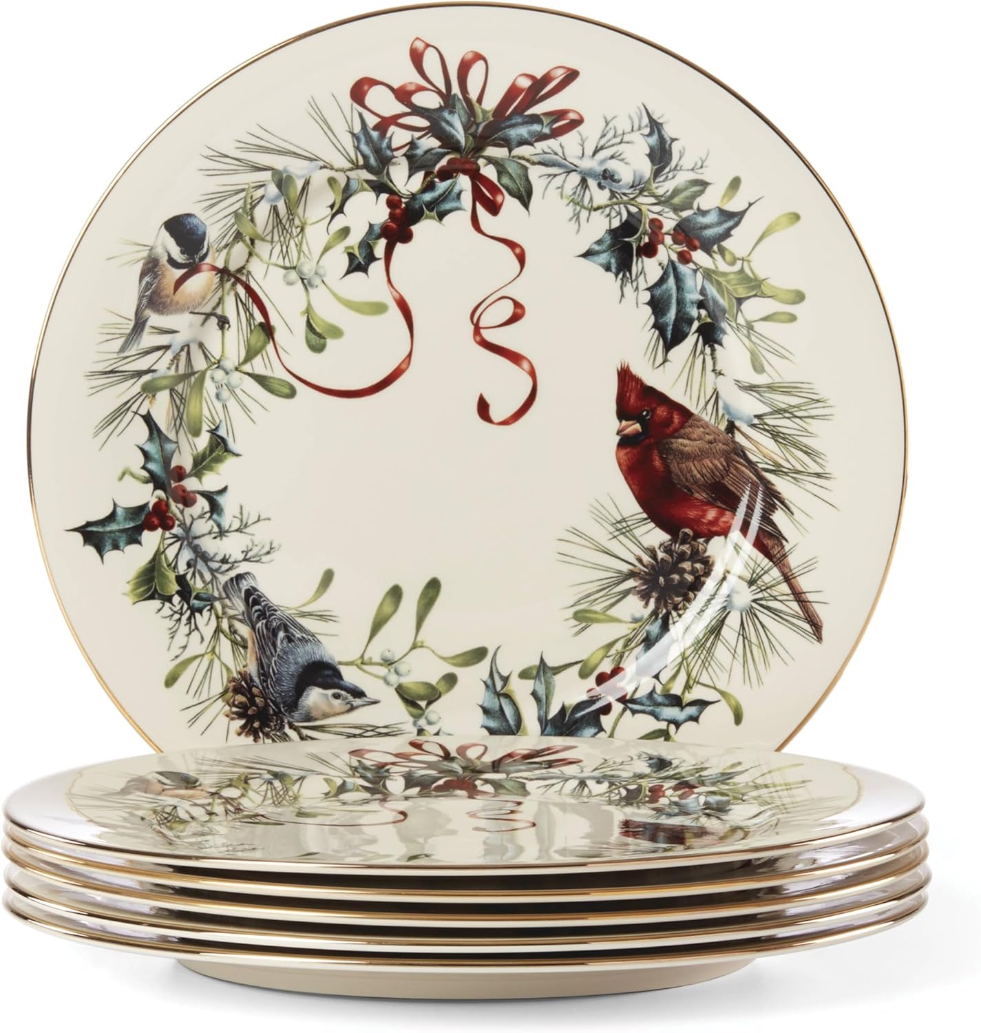 Lenox Winter Greetings 6-Piece Dinner Plate Set for Holidays