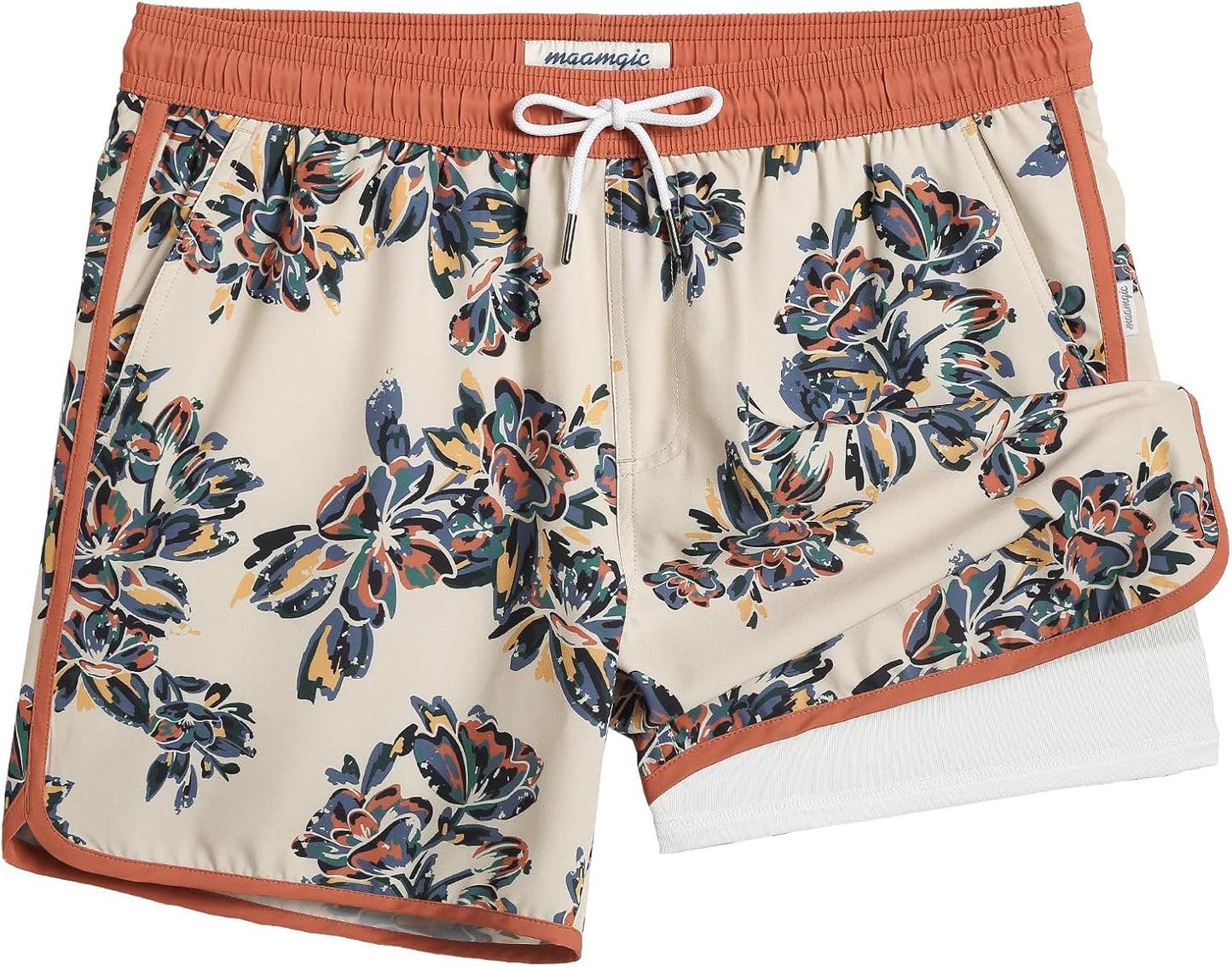 Vintage 80s 90s Style Swim Trunks for Men - Quick Dry Comfort