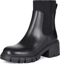 Athlefit Women's Chelsea Boots Fashion Slip on Platform Ankle Boots