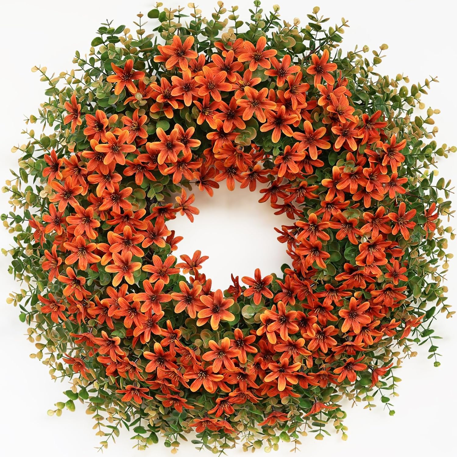 26 Fall Wreath for Front Door - Large Eucalyptus & Flowers