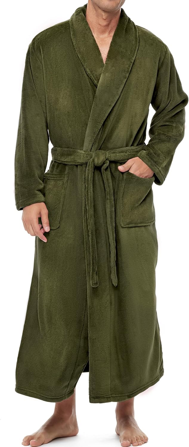 Long Mens Bathrobe for Comfort and Warmth - Full Length Robe