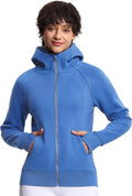 Women's Fleece Zip Up Hoodie Sweatshirt - Thumb Hole Comfort
