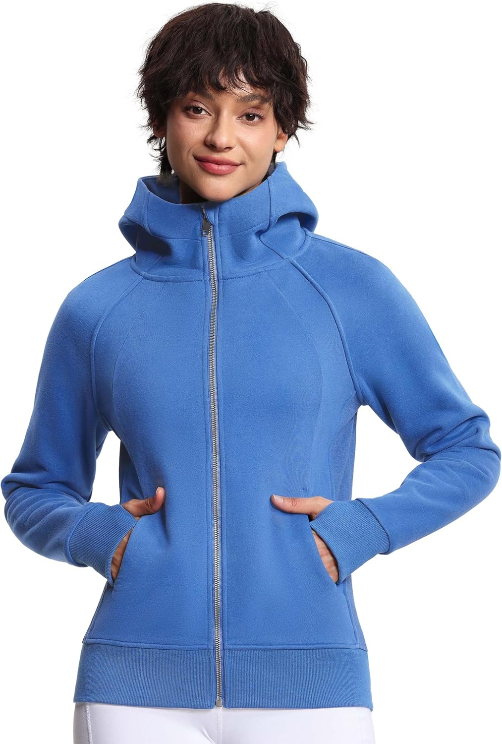 Fleece Workout Jackets with Pockets and Thumb Hole for Women