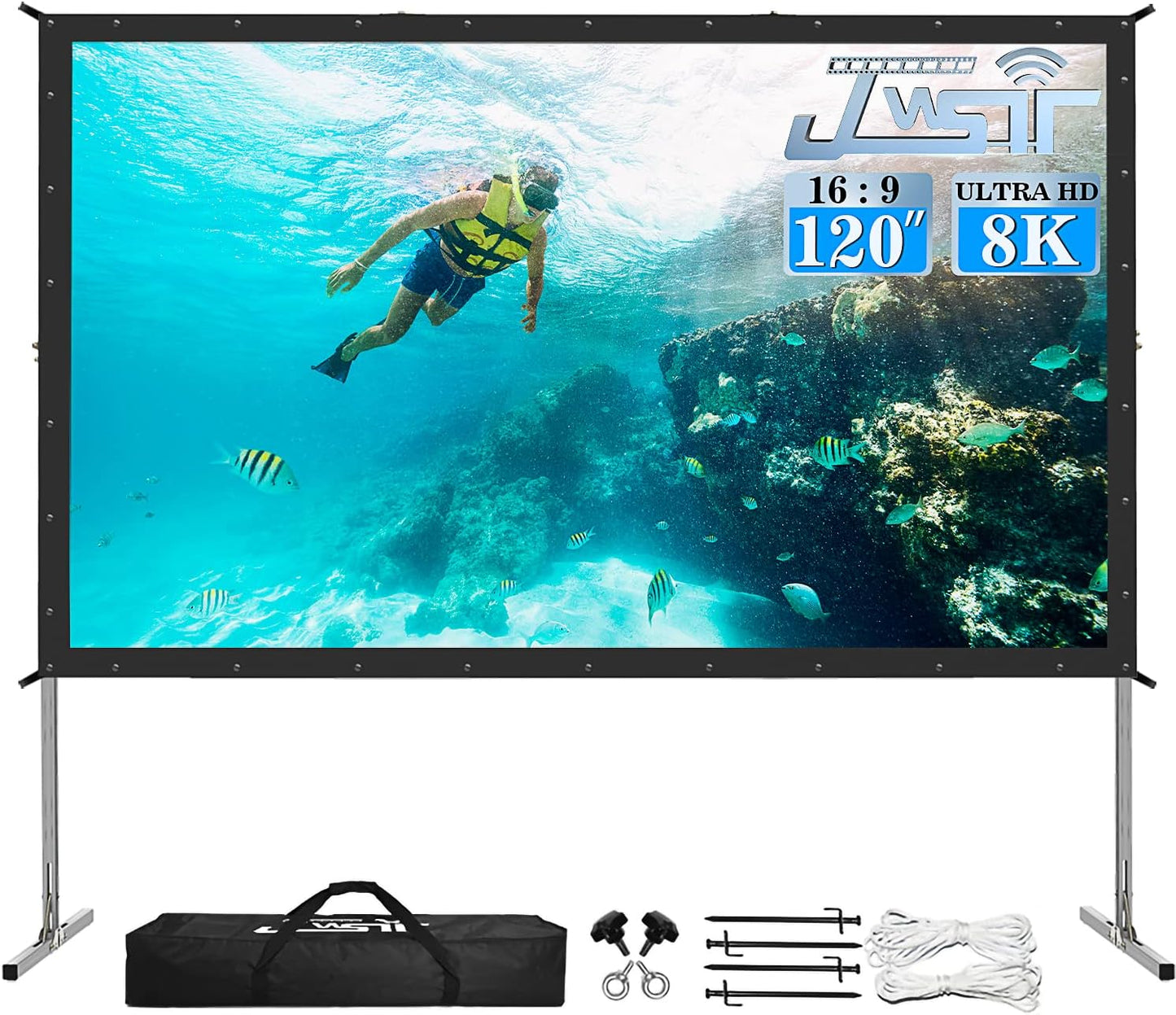 JWSIT 120 Outdoor Movie Screen - Portable & Durable