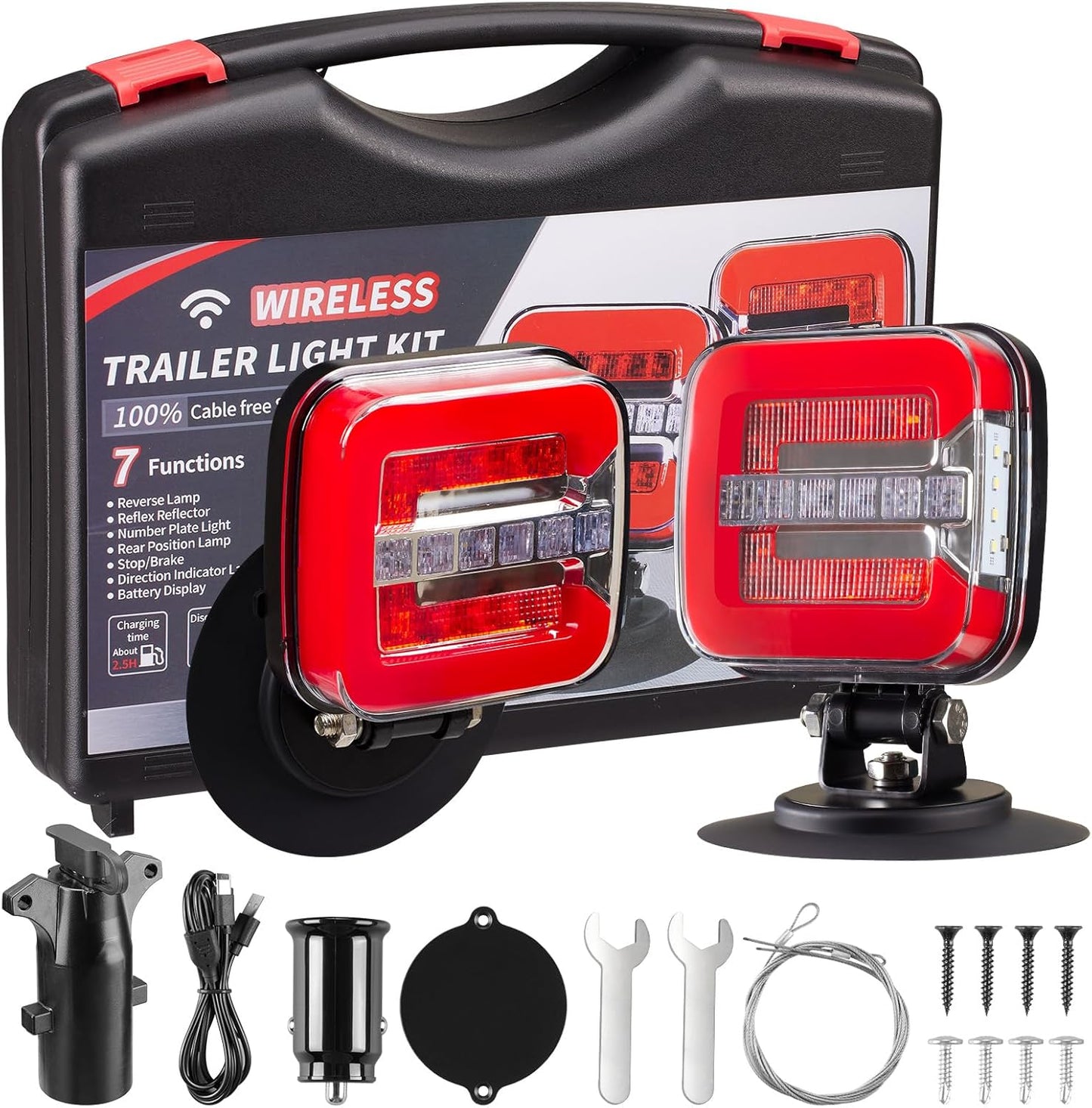 USB-C Wireless Trailer Lights Kit with Reverse for Safe Towing