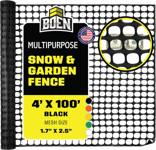 BOEN 4ft x 100ft Black Temporary Fencing for Safety and Versatility