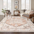 LIVEBOX 8x10 Area Rug: Soft Non-Slip Boho Vintage Medallion