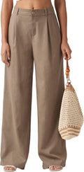 Willit Women's Linen Wide Leg Pants - Comfortable Work