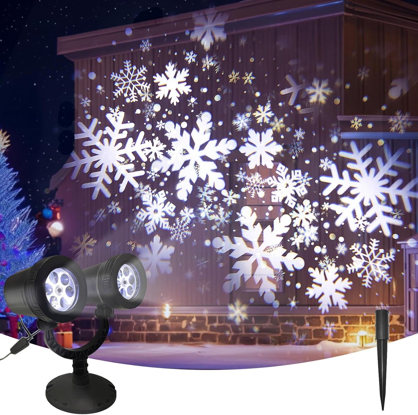 NEWKAZ Snowflake Projector: Outdoor Holiday Magic!
