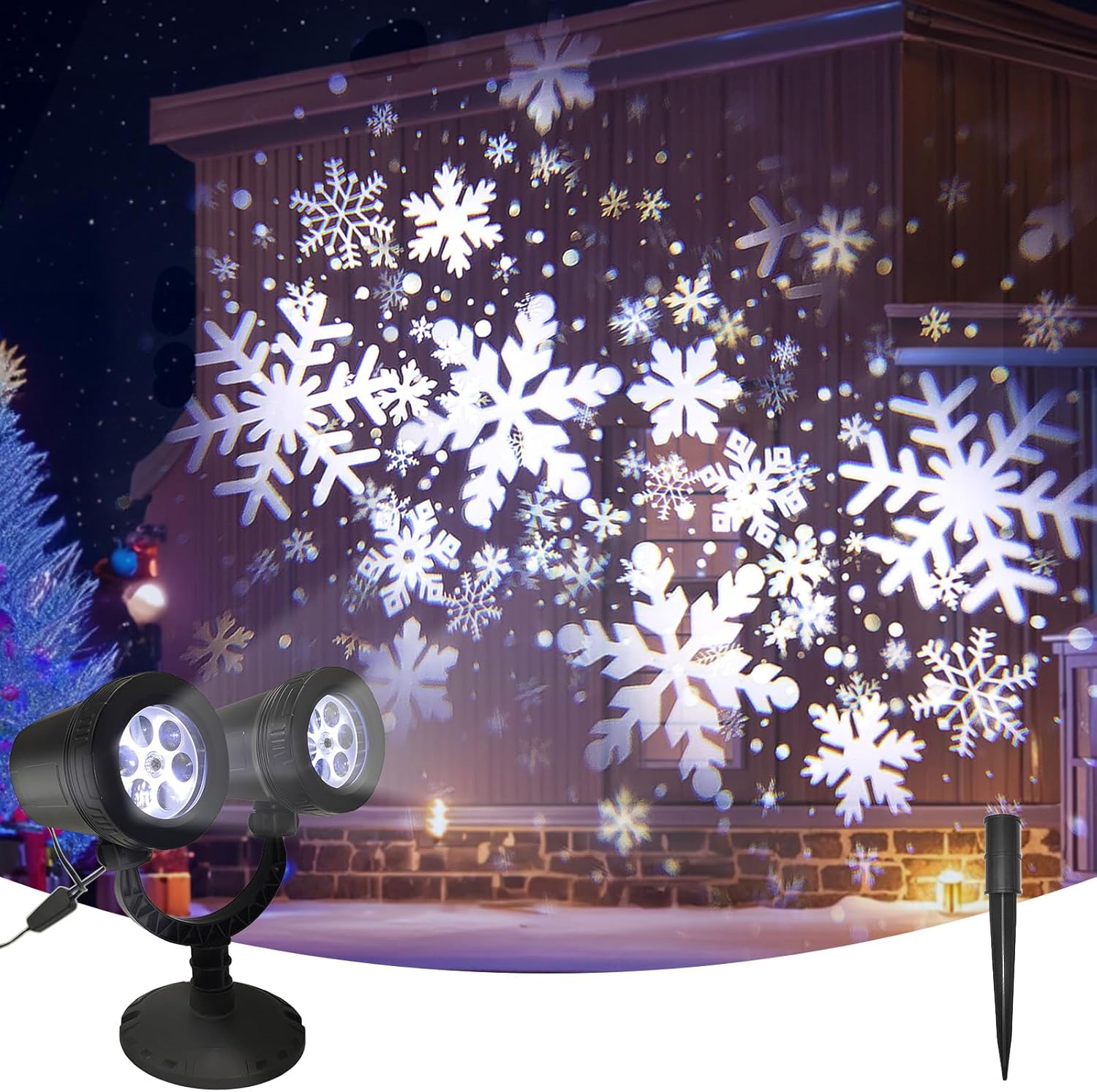 NEWKAZ Snowflake Projector: Outdoor Holiday Magic!