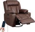 Retro Rocking Recliner Chair with Massage and Heat - Relaxing Swivel