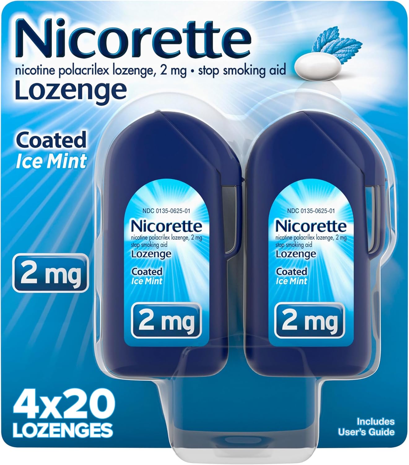 Nicorette 2 mg Coated Nicotine Lozenges for Smoking Cessation
