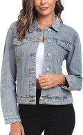 Women's Denim Jacket Button Up Long Sleeve - Classic Fit