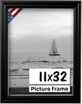 Black 11x32 Picture Frame.75 in Wide - Handmade Solid Wood