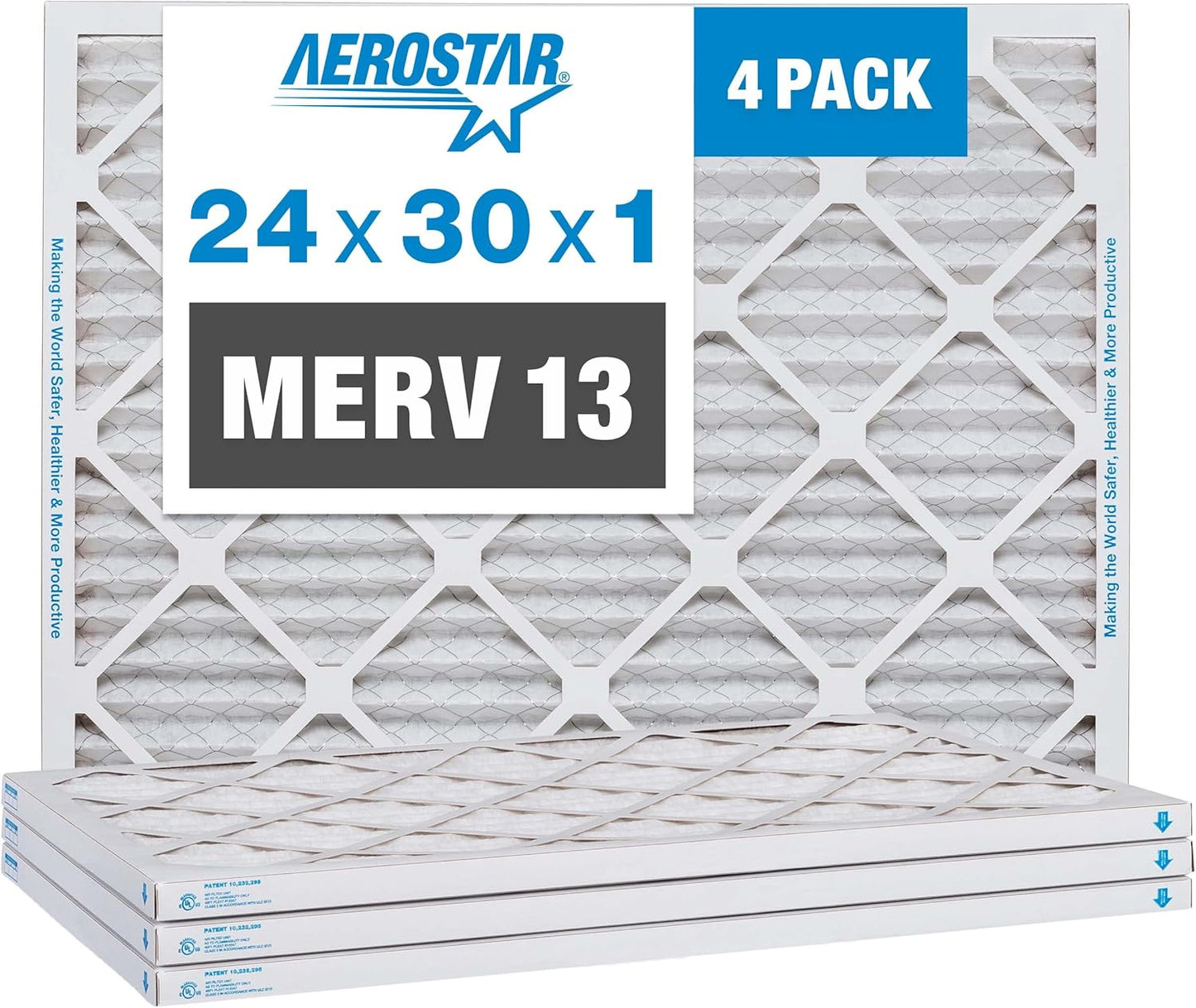 Aerostar 24x30x1 MERV 13 Pleated Air Filter for Clean Air