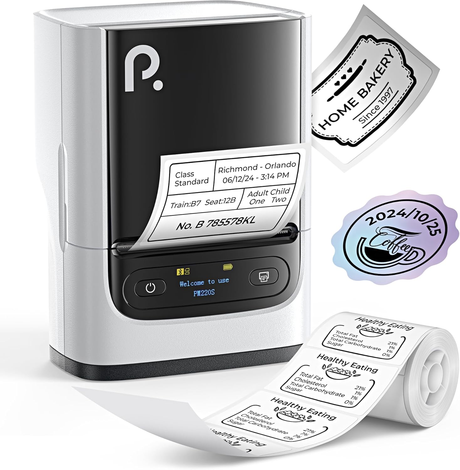 POLONO PM220S Bluetooth Label Maker for Home and Office Use