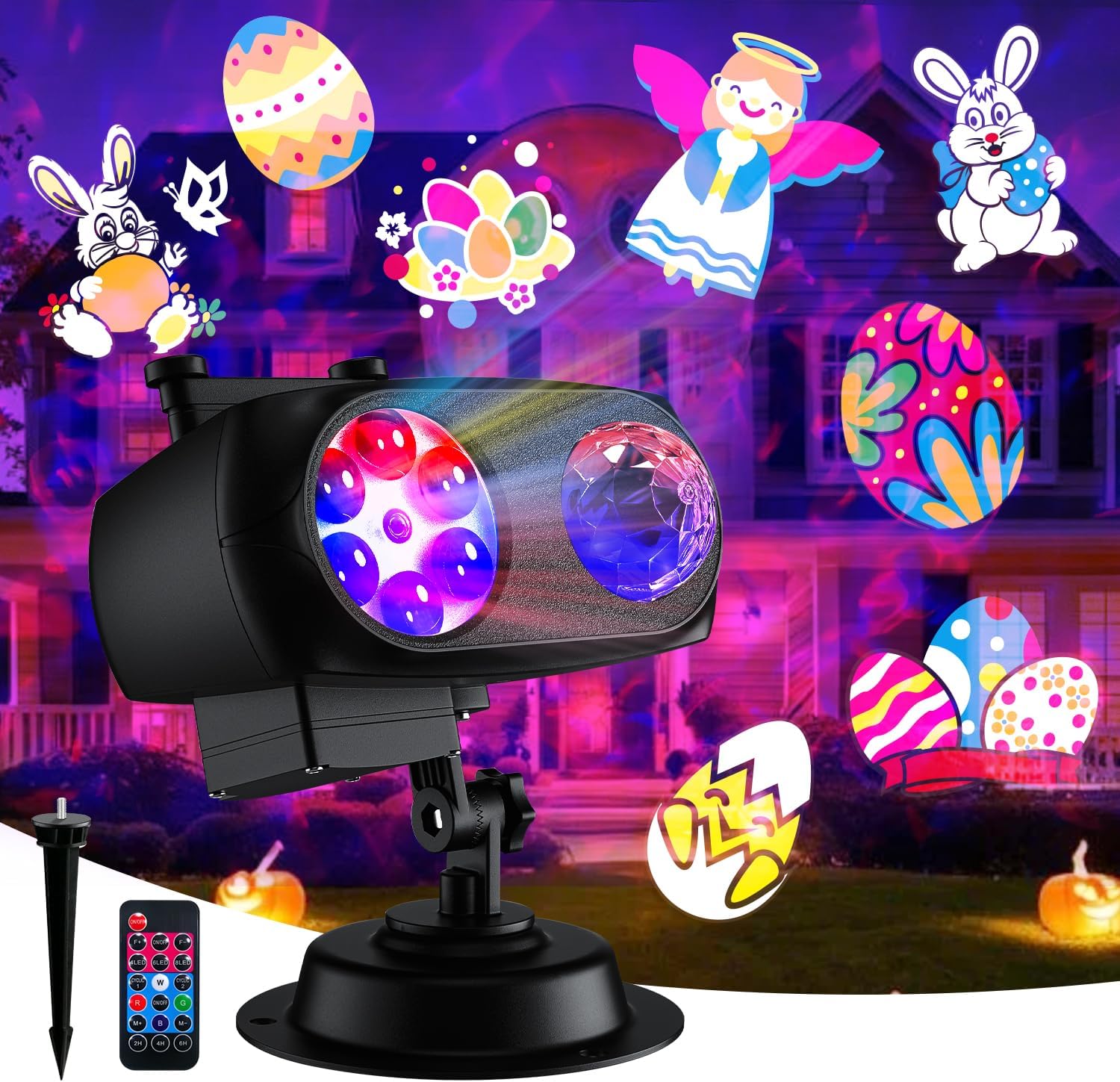 Rotatable LED Projector Lights - 10 Themes, Waterproof, Party Decor