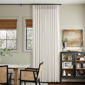 Natural Pinch Pleated Thick Linen Curtains 70 in Wide 2 Panels Set