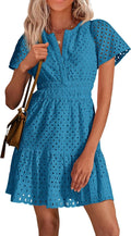 Womens 2025 Summer Short Lace Dress V Neck - Cute Casual