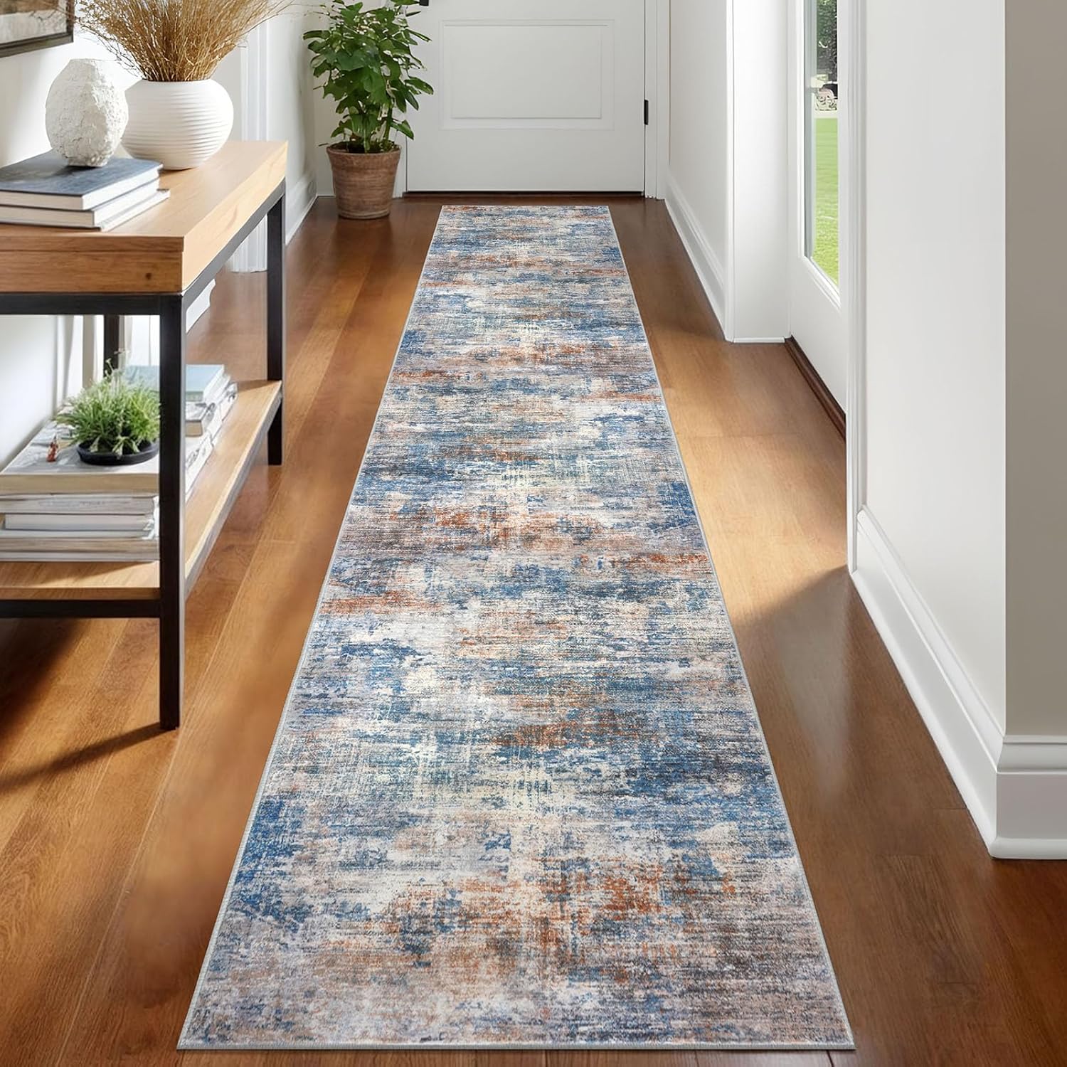 IOHOUZE Abstract Runner Rug 2x12 Ft for Hallways and Kitchens