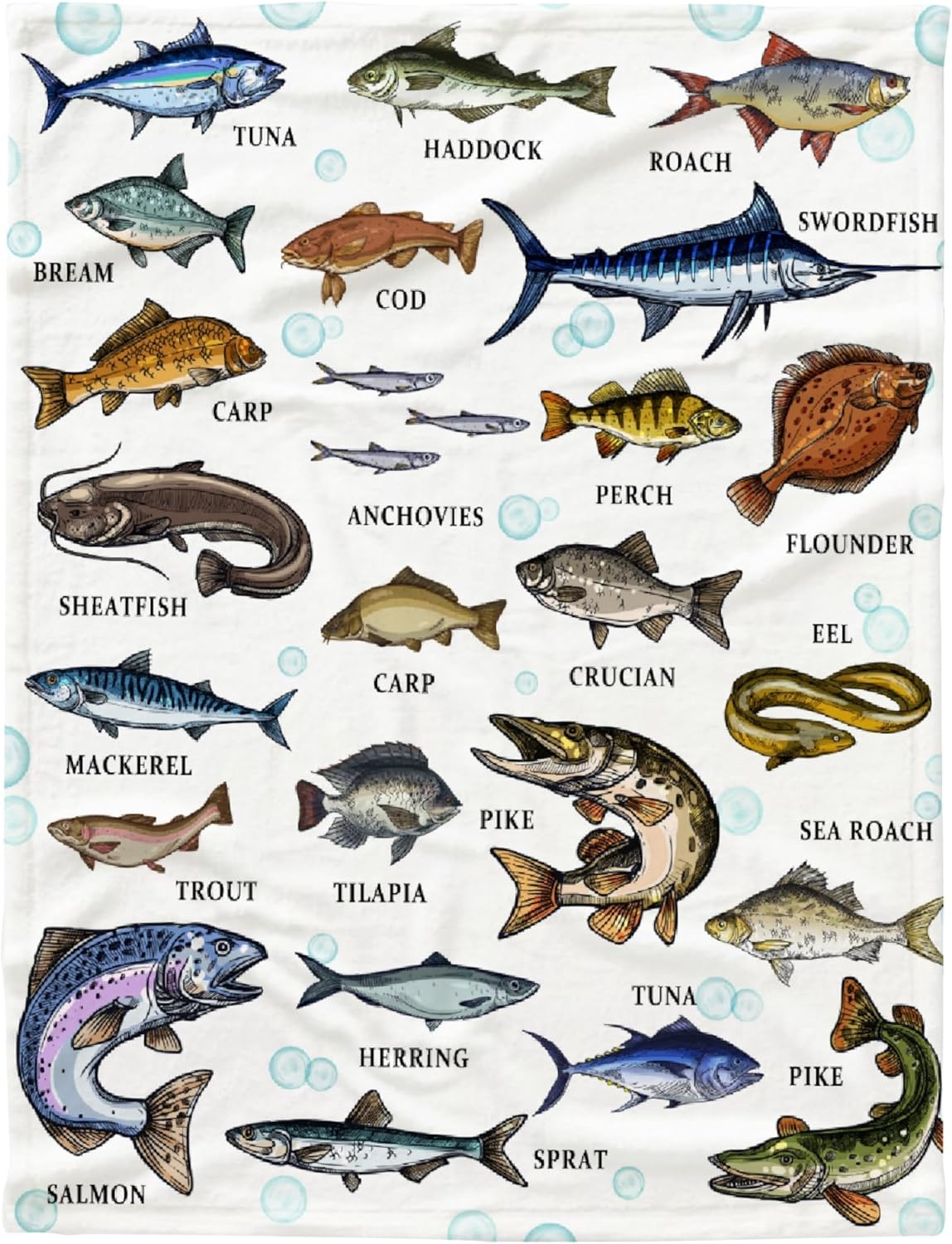 Ultra Soft Fish Fleece Blanket for Fishing Fans!