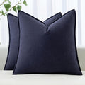 MIULEE Decorative Linen Euro Sham Pillow Covers for Modern Decor