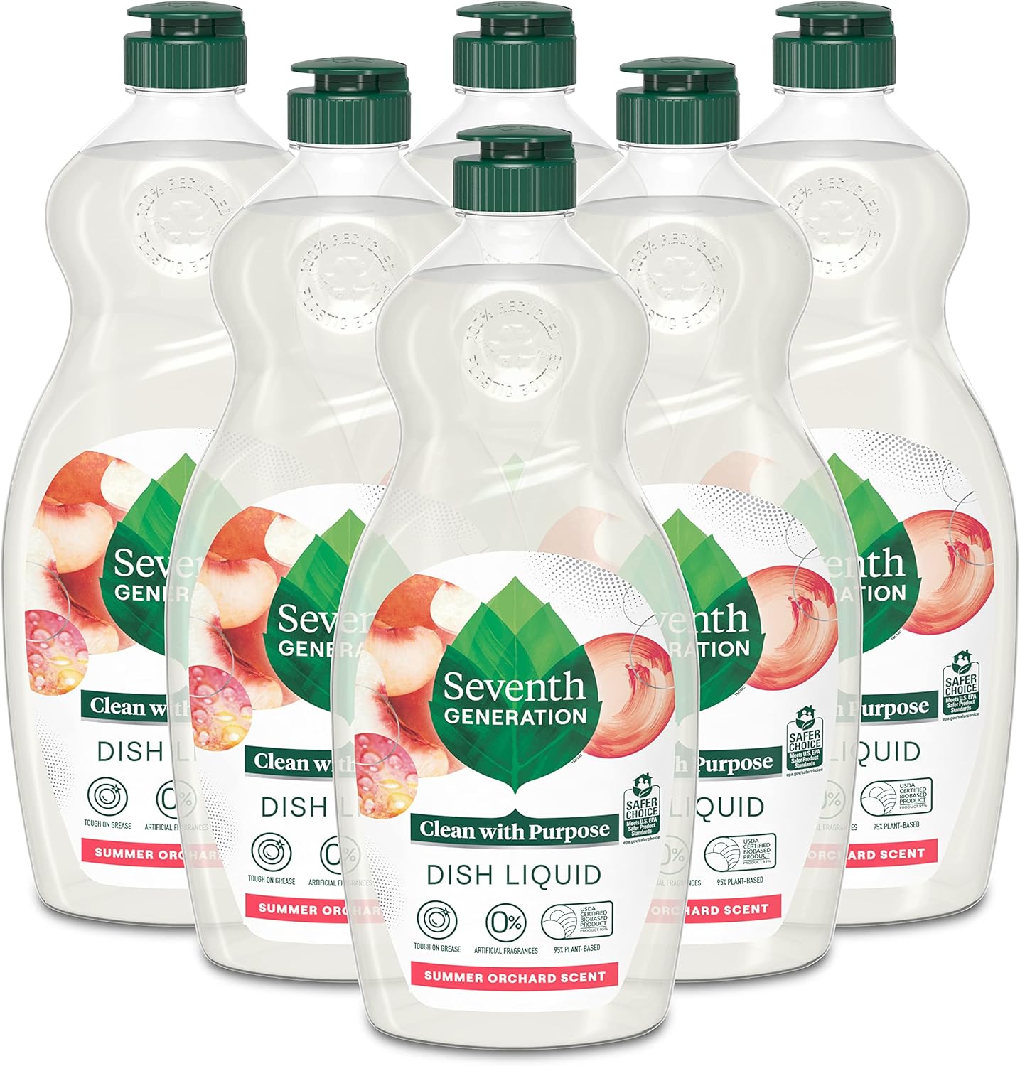 Seventh Generation Dish Soap Liquid Summer Orchard Scent Pack of 6
