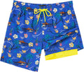 SURF CUZ Mens Swim Trunks 7ft Inseam - Quick Dry with Compression