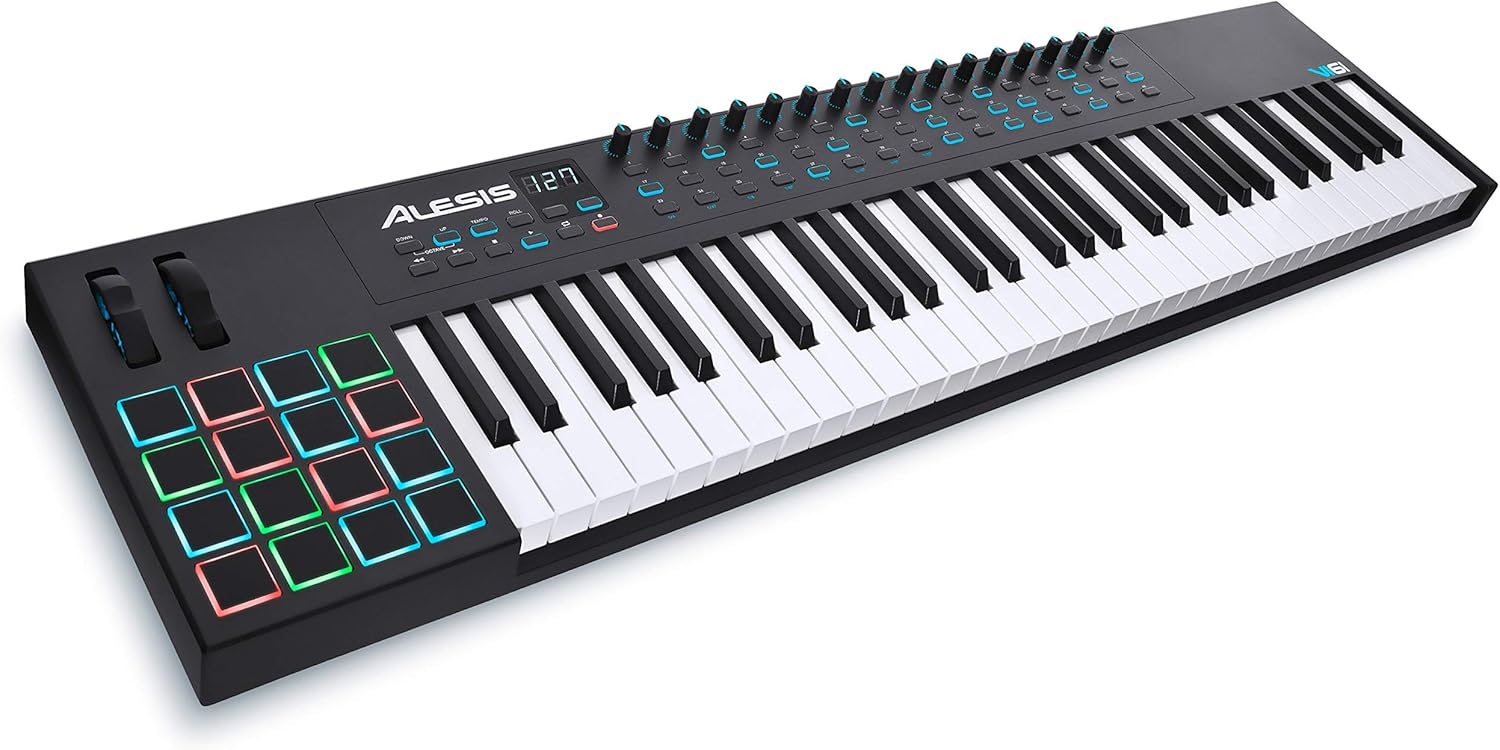 Alesis VI61: Ultimate MIDI Keyboard with 16 Pads & Knobs