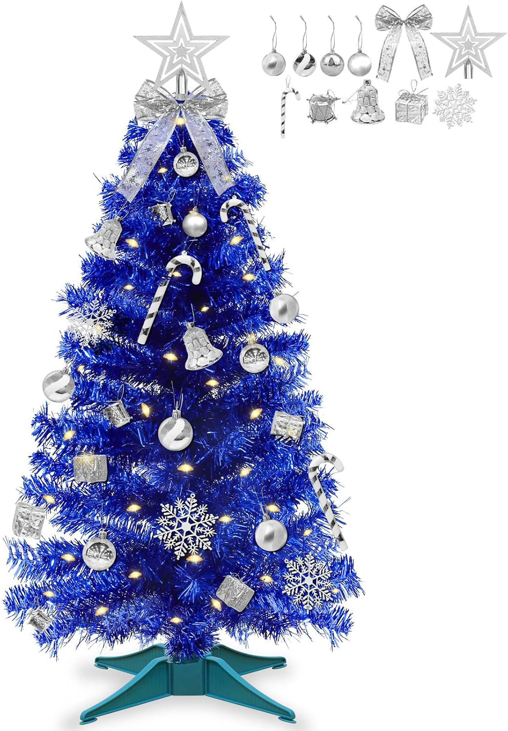 3 FT Artificial Christmas Tree with 50 Lights for Holiday Decor