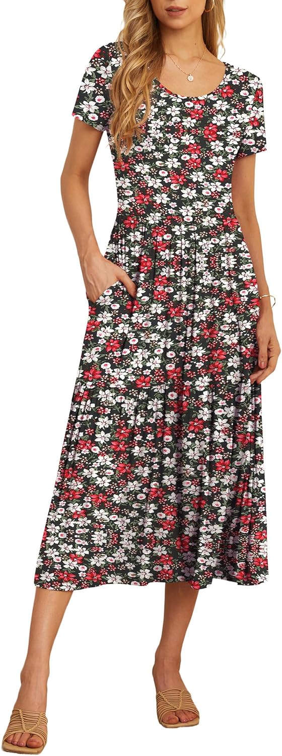 GRECERELLE Women's Summer Casual Maxi Dress with Pockets