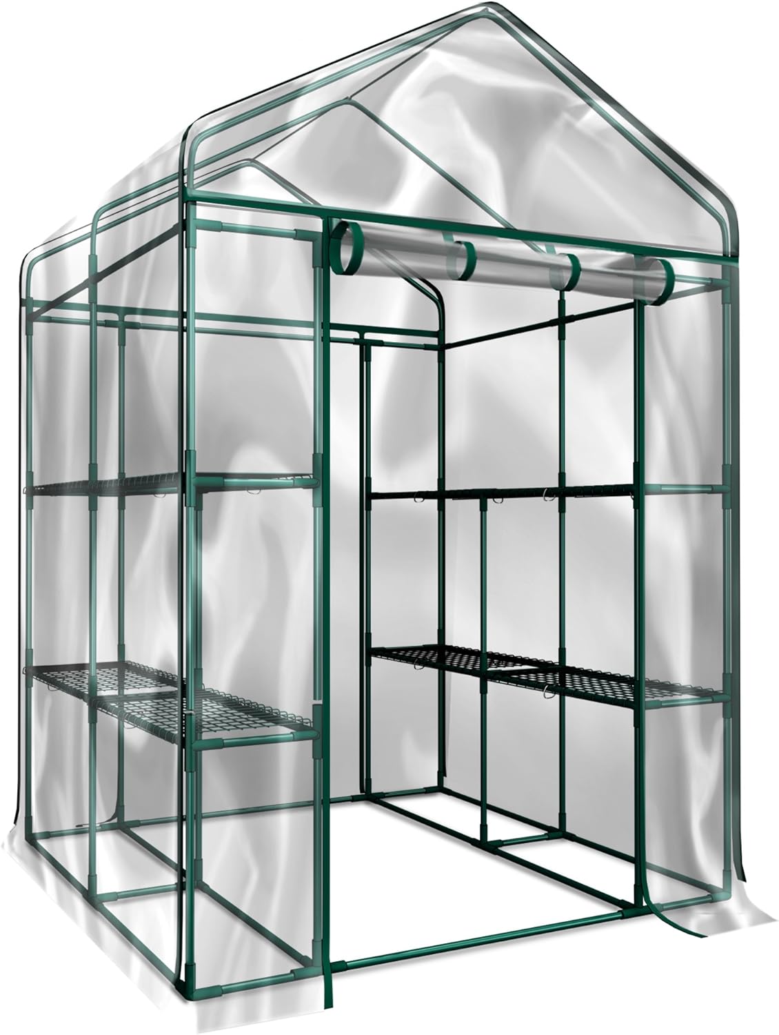 Home-Complete Greenhouse - 8 Sturdy Shelves, Indoor/Outdoor - 56x56x76