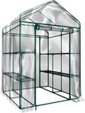 Greenhouse Walk-In 8-Shelf PVC Cover - Portable Growing Space