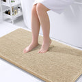 Chenille Bath Rug 40x24 in Beige - Extra Soft Absorbent Mat