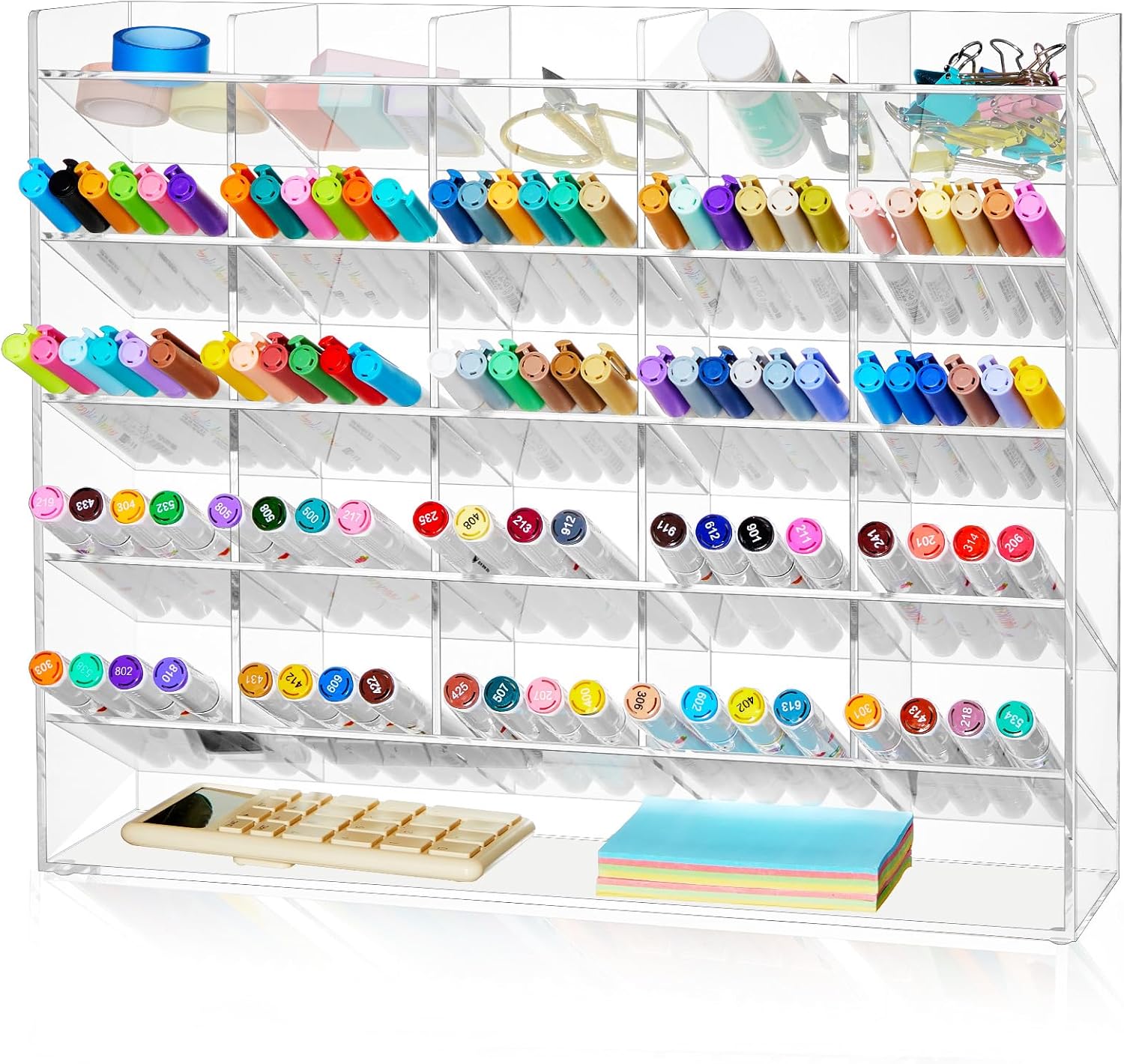 Acrylic Pen Organizer Storage for Office Desk - 21 Compartments